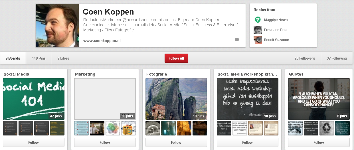 Pinterest Coen Koppen Communicatie